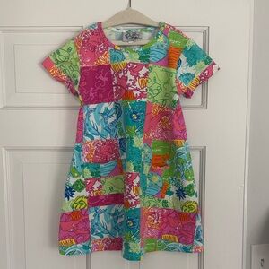 Lilly Pulitzer Girls' Multicolor Patchwork Print Cotton Dress